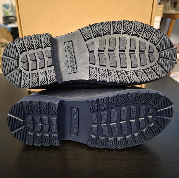 Merry People Bobbi Ankle Rain‎ Boot (Gumboot) Oxford Blue/Tan-Retired - Picture 4 of 8